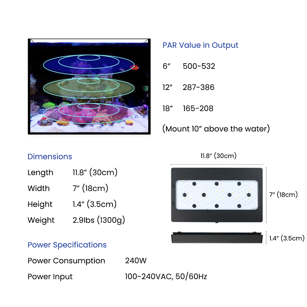 Luz LED marinha programável po - Marine Coral avaliação e preço